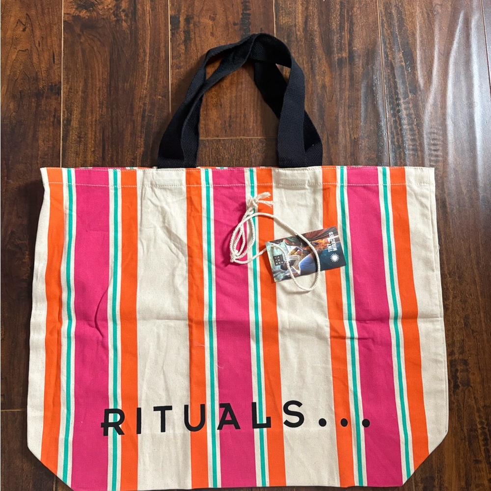 Striped tote bag